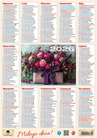 Kalendarz 2026 listkowy KLB4 1szt.mix