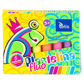 Plastelina fluorescencyjna Tetis 6 kolorów 15g