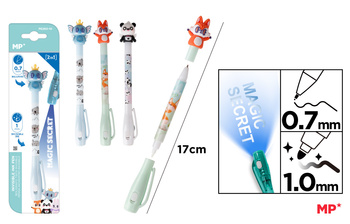 Długopis Szpiegowski MP UV z podwójną końcówką Śmieszne Zwierzątka blister 1szt.mix