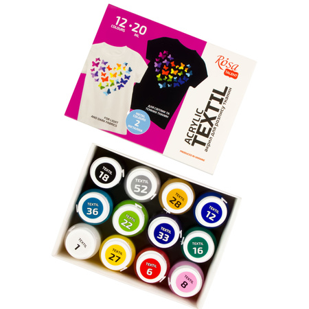 Farby do tkanin Heart 12x20 ml