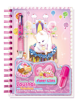 Pamiętnik z długopisem i akcesoriami Kotek