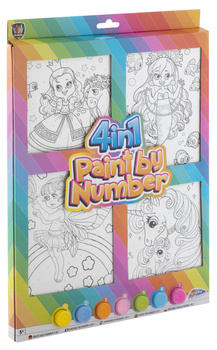 Malowanie po numerach 4w1 Dziewczynki