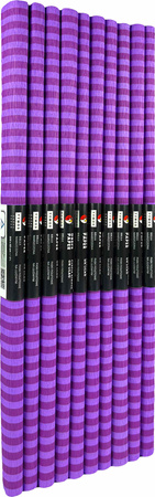 Paczka Bibuła marszczona 50x200 paski fioletowe na liliowym 10 rolek