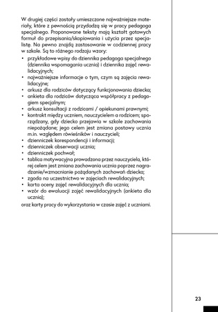 Niezbędnik pedagoga specjalnego Materiały dla nauczyciela współorganizującego kształcenie specjalne w szkole ogólnodostępnej lub z oddziałami integracyjnymi