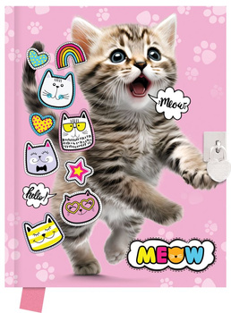 Pamiętnik z kłódką Meow 80k.gładki