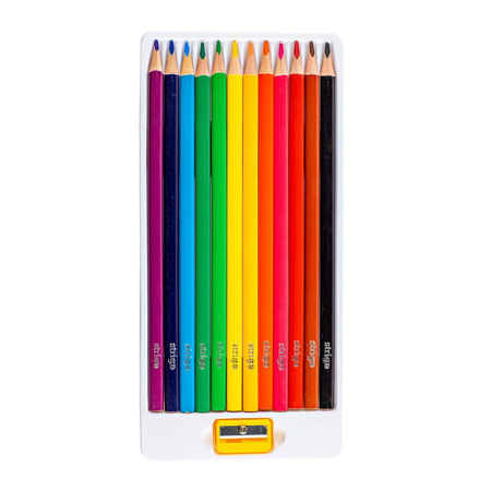 Kredki ołówkowe trójkątne Strigo Kapibara 12 kolorów + temperówka