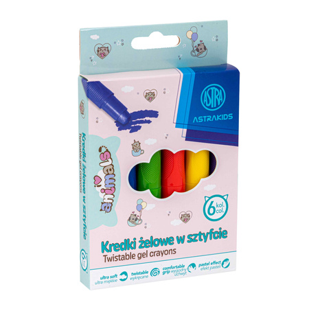 Kredki żelowe w sztyfcie Astrakids Animals 6 kolorów