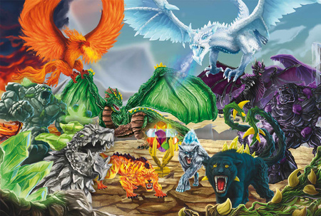 Puzzle 100 Schleich Eldrador Bitwa o super kryształ + figurka 113350