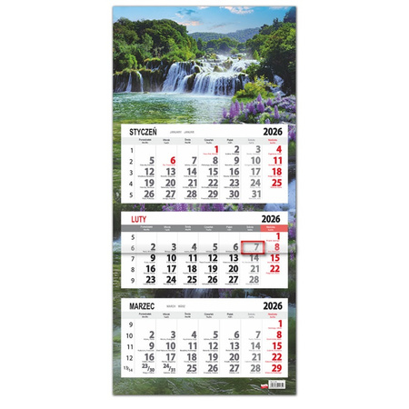 Kalendarz 2026 trójdzielny SB12-1 Łubin