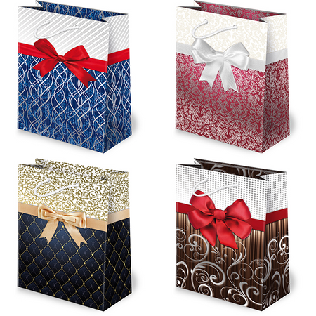 Torebki ozdobne T4-26 Kokardy ciemne 10 sztuk