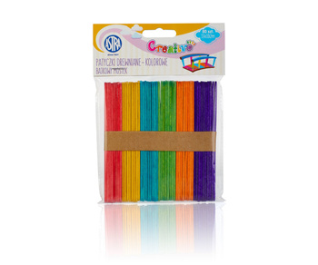 Patyczki drewniane kolorowe Astra Bajkowy mostek 50 szt.