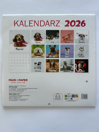 Kalendarz 2026 ścienny Najlepsi przyjaciele Psy