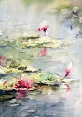 Karnet DaVinci 12x18 akwarela lilia wodna B-BJ 202 387