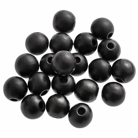 Koraliki drewniane matowa czerń 20szt.