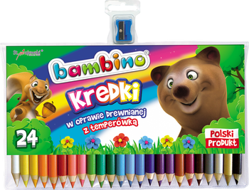 Kredki ołówkowe Bambino 24 kolory z temperówką