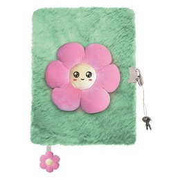 Pamiętnik A5 Włochacz z kłódką 3D My Little Rriend Pink Flower 96 k.