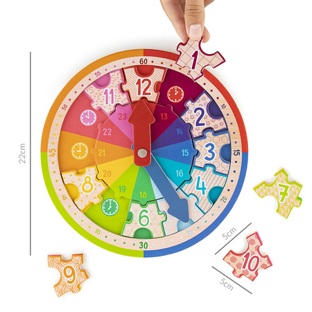 Zegar drewniany do nauki ABC