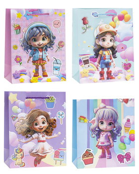 Torebki prezentowe TD-24081-3D-A4 wzór dziecięcy 12 sztuk