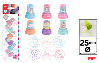 Stempelki MP Unicorn & Rainbow dla dzieci blister 6 sztuk