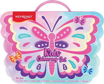 Zestaw artystyczny dla dzieci KEYROAD Motyl  54 elementy