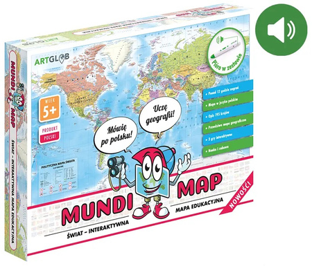 Interaktywna edukacyjna mapa świata dla dzieci MundiMap