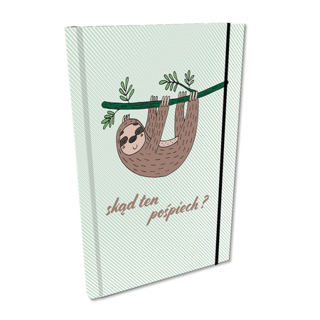 Notes A5 kratka z gumką Soft Touch Leniwiec Chwilunia