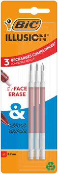 Wkład BIC Illusion Gel czerwony blister 3szt.