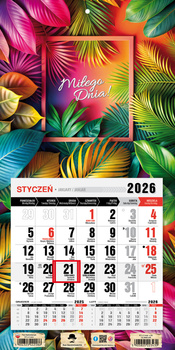 Kalendarz 2026 trójdzielny jednodzielny mini z magnesem Glamour KTJ2 V35