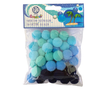 Pompony dekoracyjne Błękitna laguna 20 mm