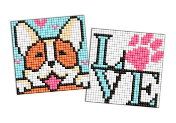 Diamentowa mozaika na naklejce IDEYKA 9x9 cm kids Uroczy Mały Piesek