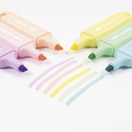 Zakreślacze Kidea pastelowe 6 kolorów