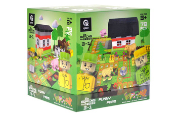 Klocki konstrukcyjne Block&Steps Wesoła farma + Gra planszowa 3w1