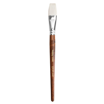 Paczka Pędzel Hobby nr 24 naturalny płaski 6 sztuk Happy Color