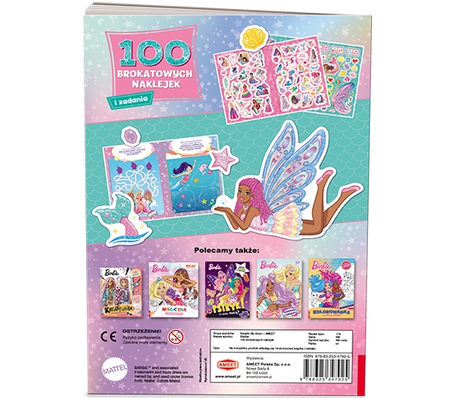 Mattel Barbie Dreamtopia 100 brokatowych naklejek NB-1402