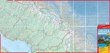 Sweden road map 1:1 000 000 laminat 2024