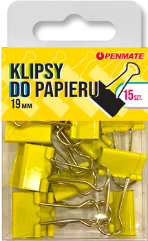 Klipsy do papieru Penmate Żółte 19 mm TT8322