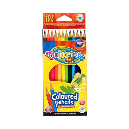 Kredki ołówkowe heksagonalne Colorino Kids  12 kolorów
