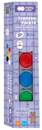 Farby plakatowe Yummy Yum Kapibara 6 kolorów Happy Color