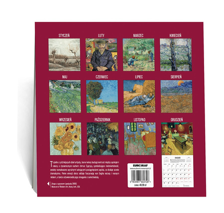 Kalendarz 2026 ścienny Vincent Van Gogh