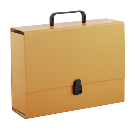 Teczka z rączką A4 10 cm Penmate pomarańczowa pastelowa