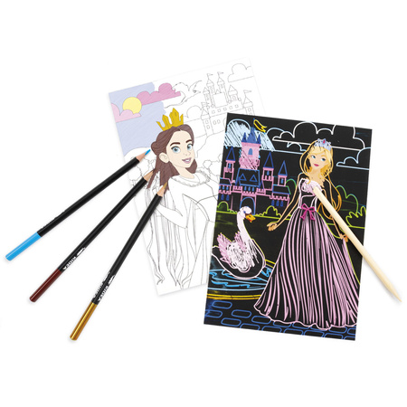 Wydrapywanka i kolorowanka 2w1 Kidea księżniczki