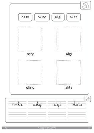 Moje dziecko nie czyta Ćwiczenia do nauki czytania Zeszyt 3