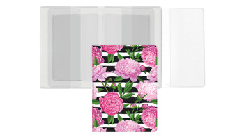 Okładka na dokumenty z dowodem rej. Z nadrukiem peony