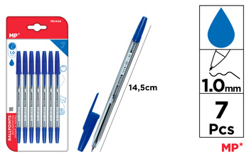 Długopis MP 1.0mm blister niebieski 7 sztuk