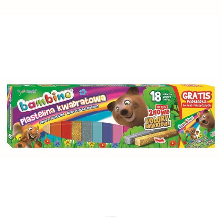 Plastelina bambino kwadratowa 18 kolorów
