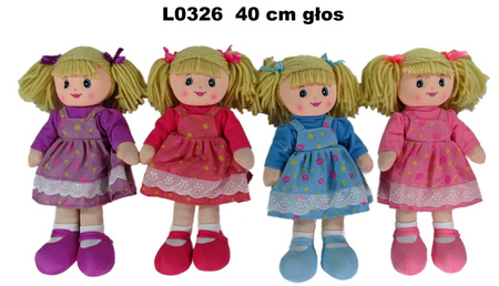 Lalka pluszowa z głosem 40cm L0326 1szt.mix