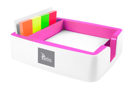 Przybornik na karteczki i wizytówki różowy