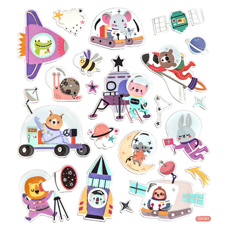 Naklejki Kosmiczne Zwierzaki 20 szt.