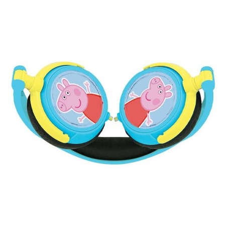 Składane słuchawki przewodowe stereo Świnka Peppa z głośnością bezpieczną dla dzieci Lexibook HP015PP