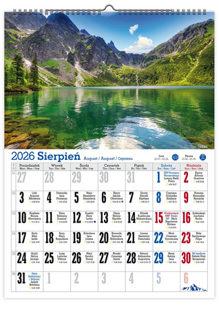 Kalendarz 2026 Górskie krajobrazy ścienny KS A4 V4